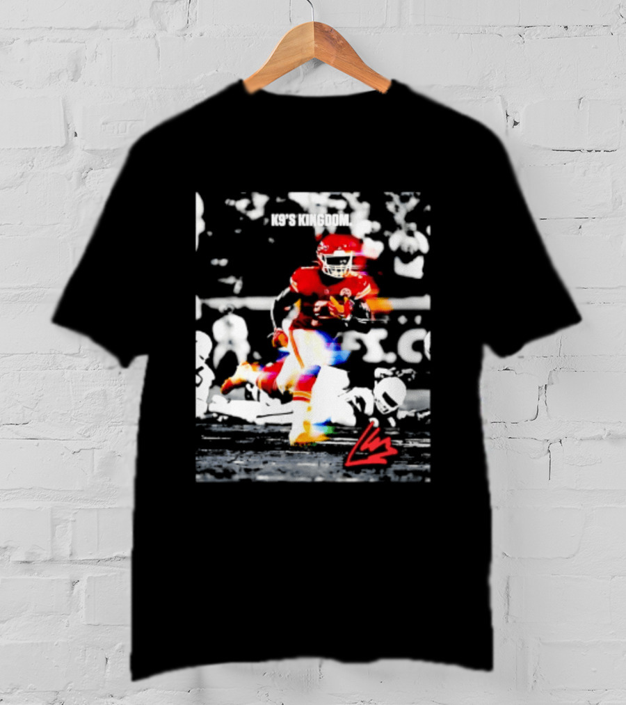 Kansas City Chiefs Kenneth Walker III K9's Kingdom Football Player In Action T-Shirt