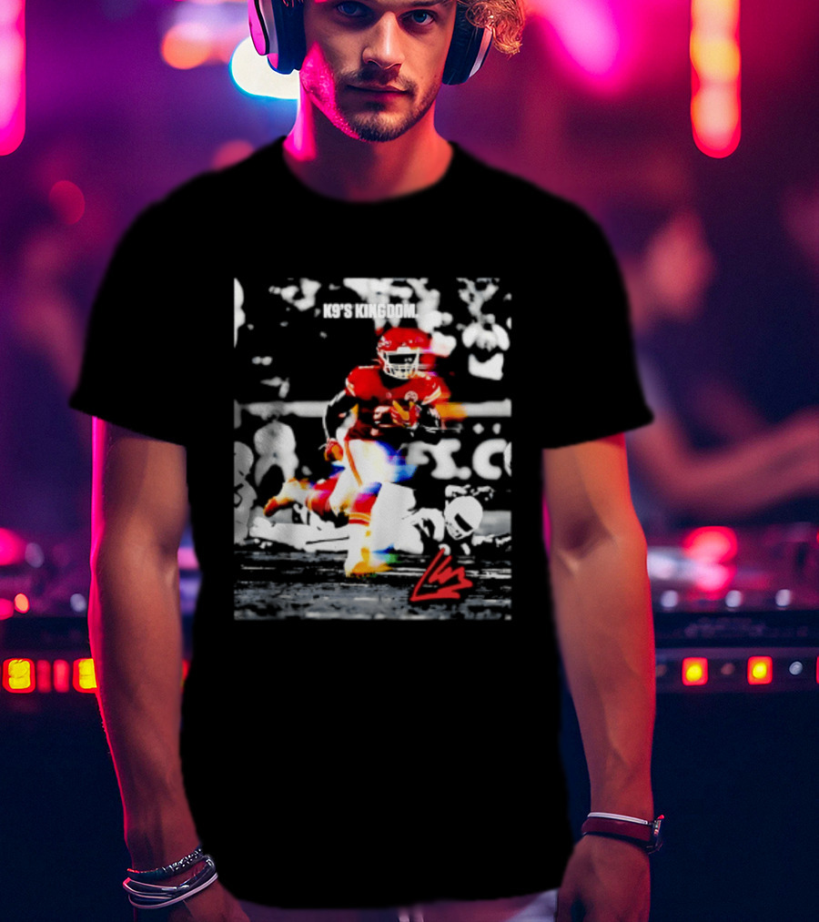 Kansas City Chiefs Kenneth Walker III K9's Kingdom Football Player In Action T-Shirt