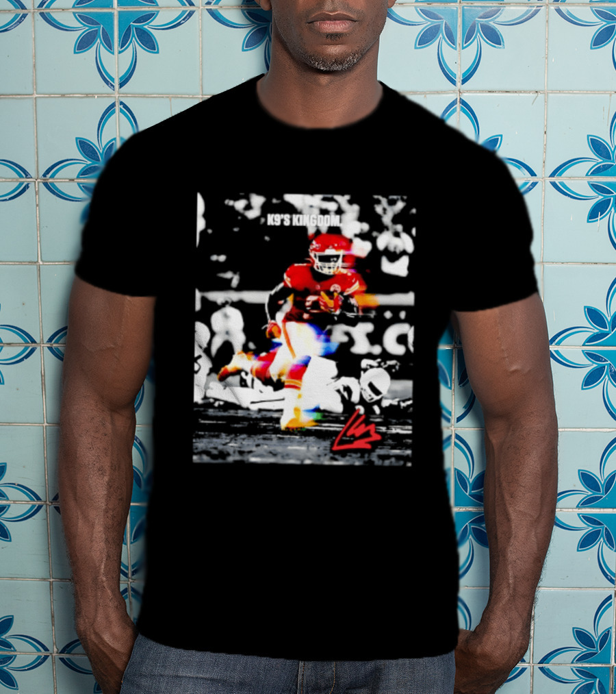 Kansas City Chiefs Kenneth Walker III K9's Kingdom Football Player In Action T-Shirt