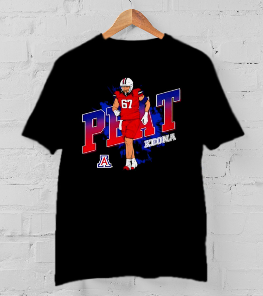 Arizona Wildcats Keona Peat 67 NCAA Football Player Caricature T-Shirt