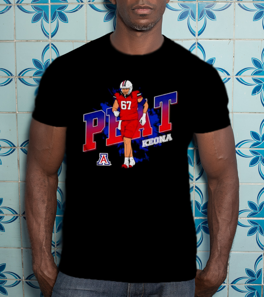Arizona Wildcats Keona Peat 67 NCAA Football Player Caricature T-Shirt