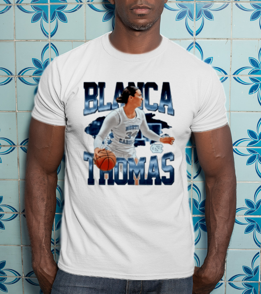 Blanca Thomas 34 North Carolina Tar Heels NCAA Women's Basketball Player T-Shirt