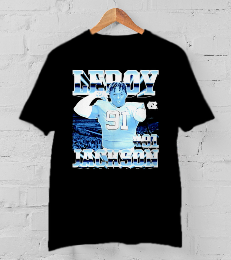 Leroy Jackson 91 North Carolina Tar Heels NCAA Football Player T-Shirt