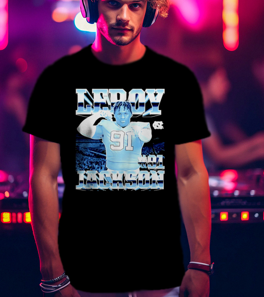 Leroy Jackson 91 North Carolina Tar Heels NCAA Football Player T-Shirt