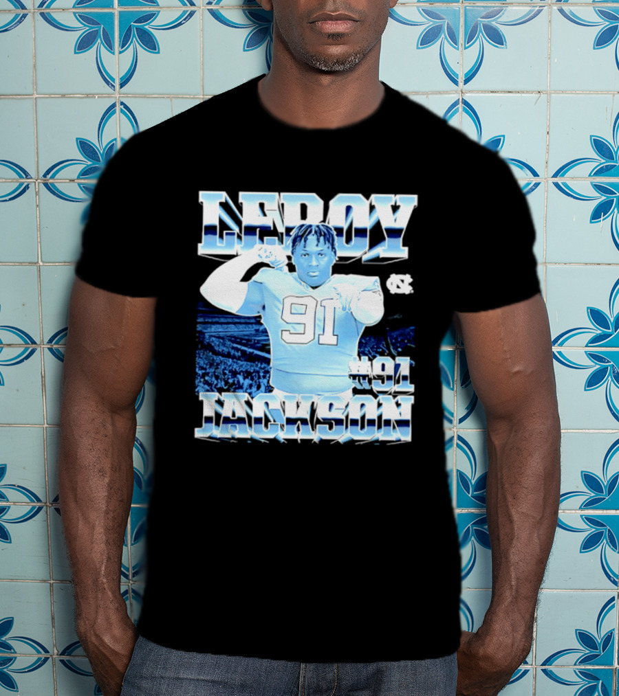 Leroy Jackson 91 North Carolina Tar Heels NCAA Football Player T-Shirt