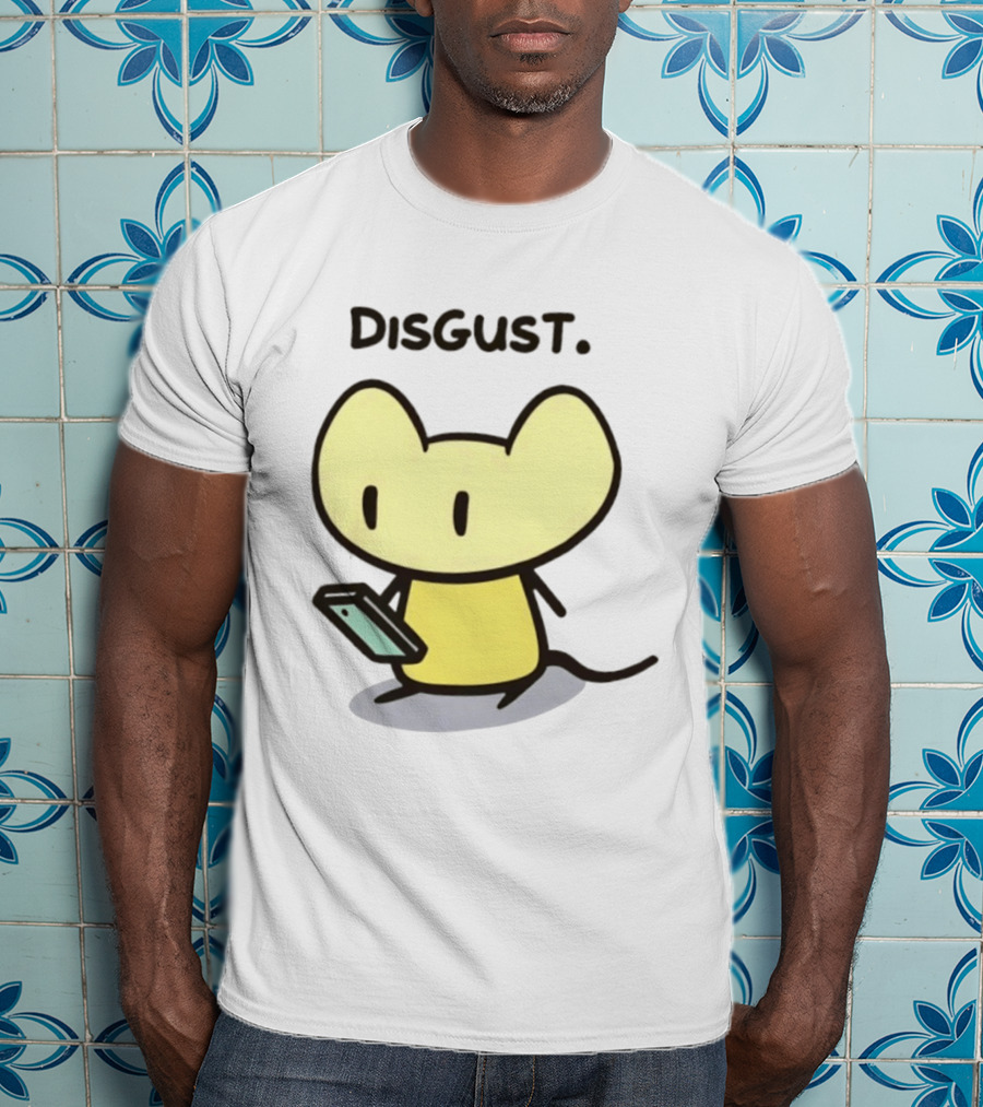 Disgust Mouse With Phone Vintage Humor T-Shirt