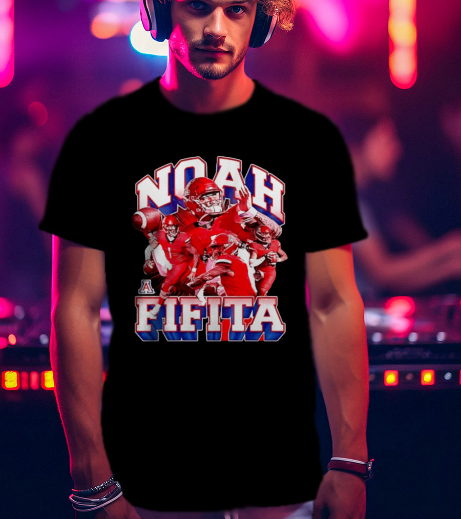 Noah Fifita 1 Arizona Wildcats NCAA Football Player Action Collage T-Shirt