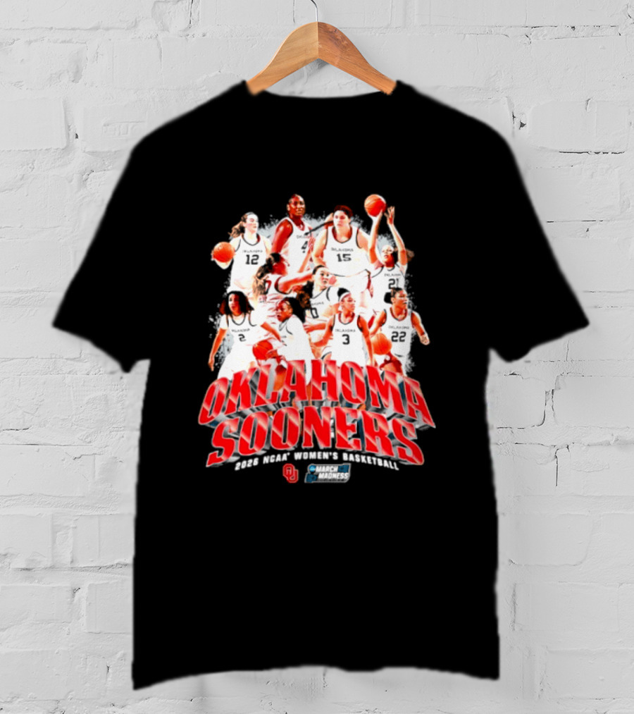 Oklahoma Sooners 2026 NCAA Women's Basketball Team Players Sportswear T-Shirt