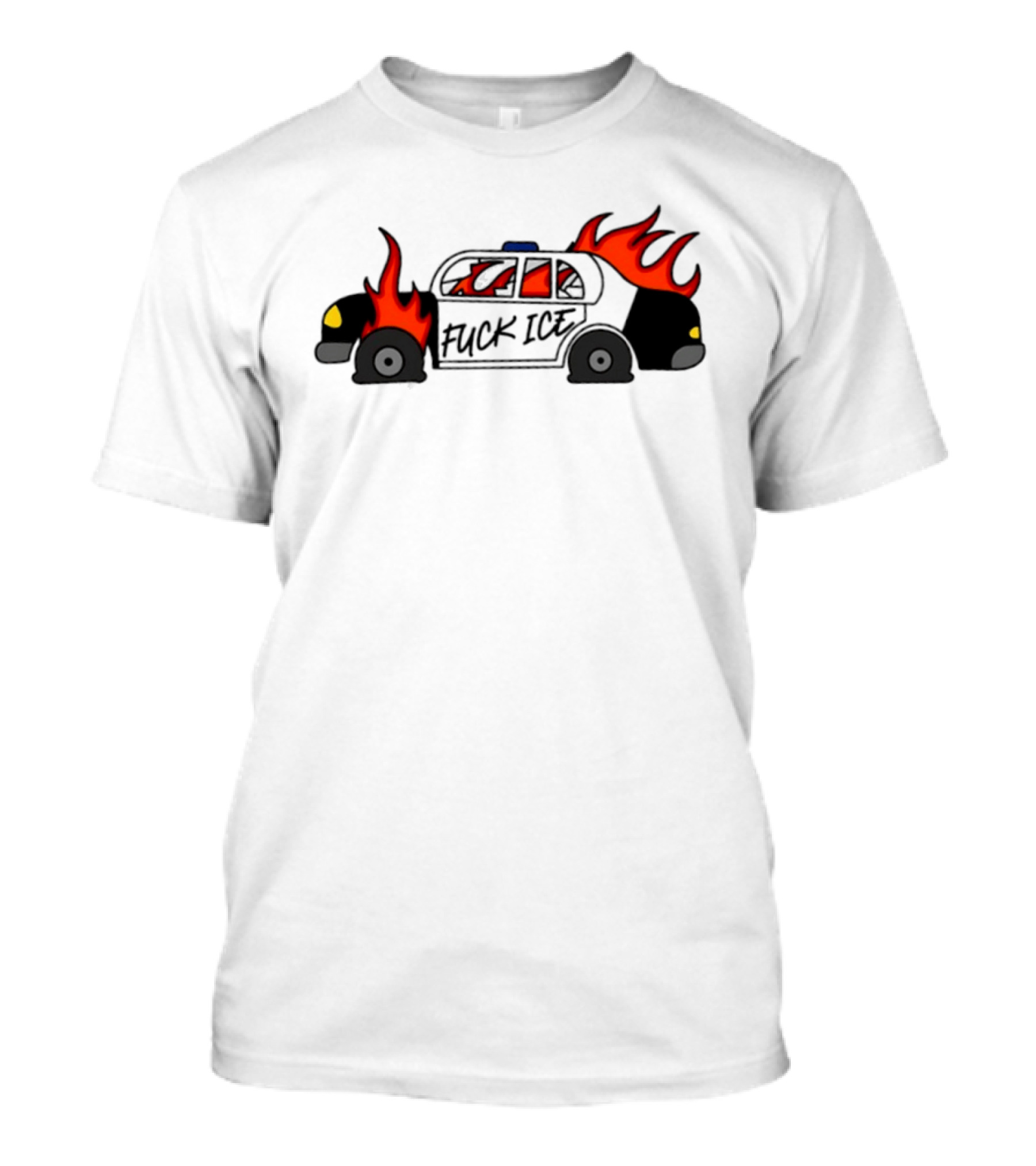Fuck Ice Burning Police Car Protest Activism T-Shirt