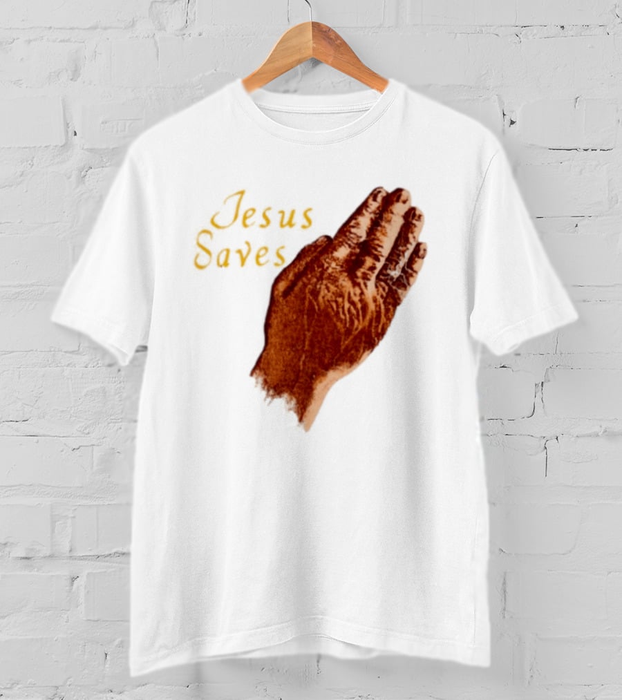 Jesus Saves Praying Hands Religious Faith Christian T-Shirt