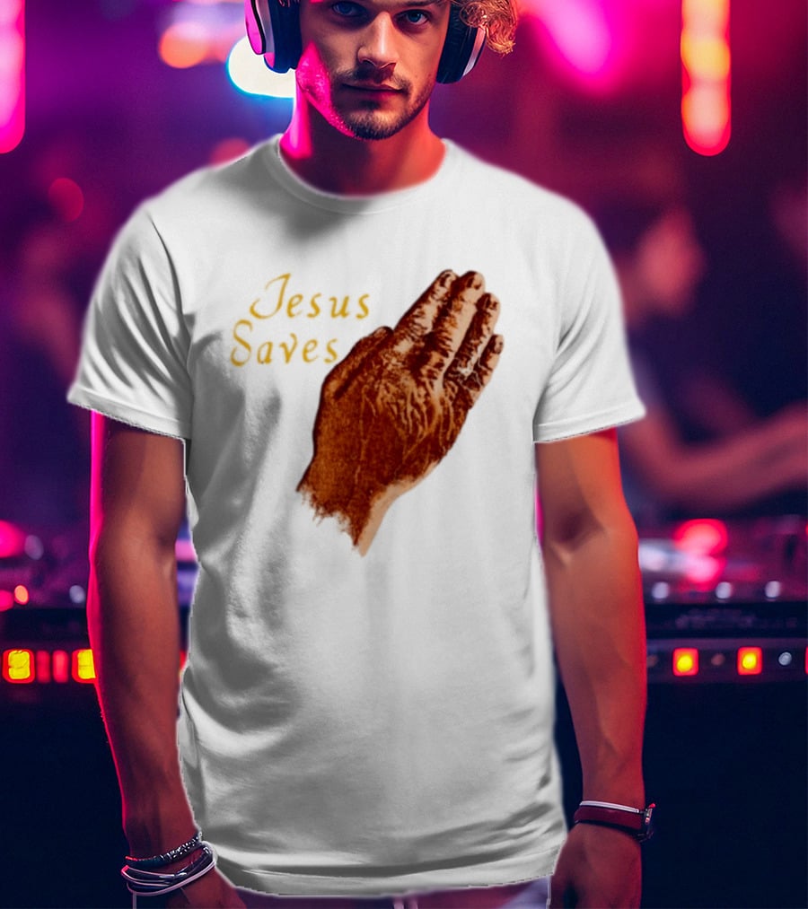 Jesus Saves Praying Hands Religious Faith Christian T-Shirt