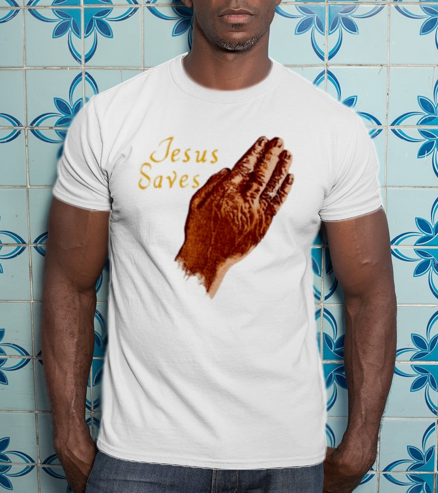 Jesus Saves Praying Hands Religious Faith Christian T-Shirt