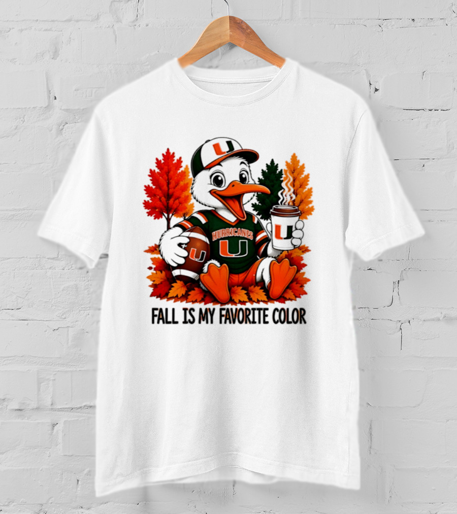 Miami Hurricanes Fall Is My Favorite Color NCAA Football T-Shirt