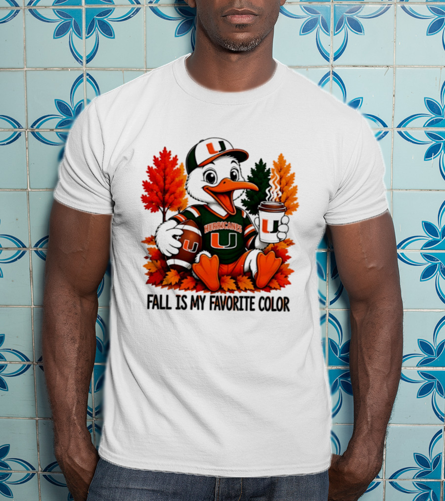 Miami Hurricanes Fall Is My Favorite Color NCAA Football T-Shirt