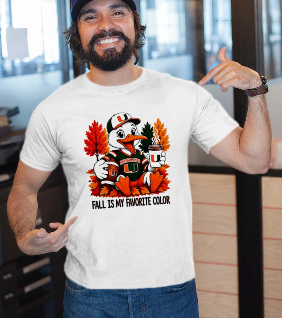 Miami Hurricanes Fall Is My Favorite Color NCAA Football T-Shirt
