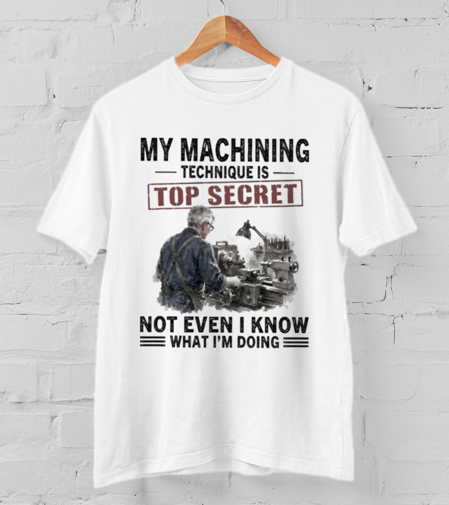 My Machining Technique Is Top Secret Not Even I Know What I'm Doing Industrial Humor T-Shirt