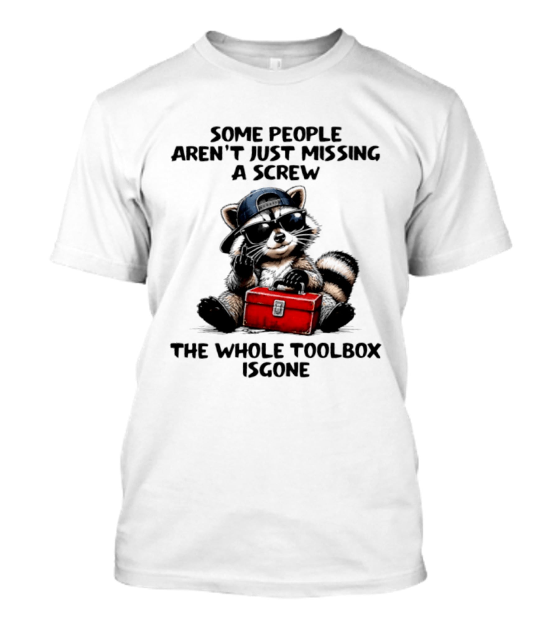 Some People Aren't Just Missing A Screw Raccoon The Whole Toolbox Is Gone T-Shirt