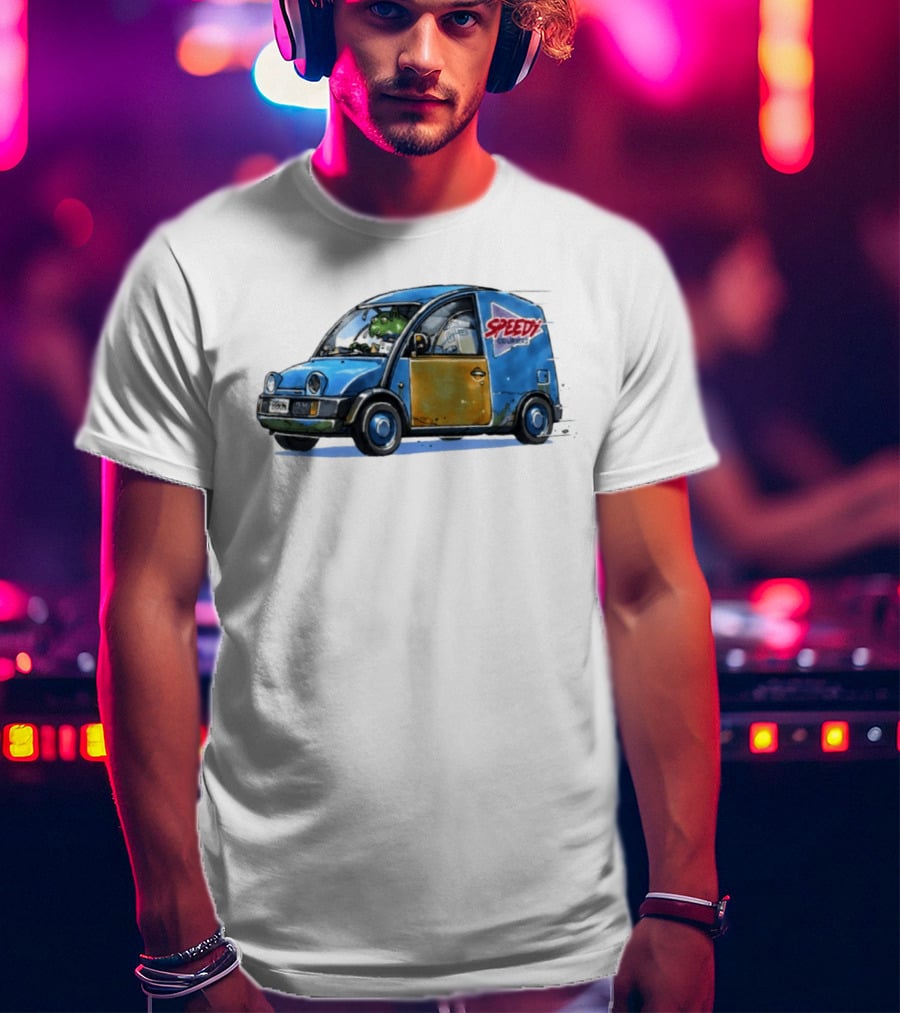 Speedy Couriers Alien Driver In Blue Hoon Van T-Shirt