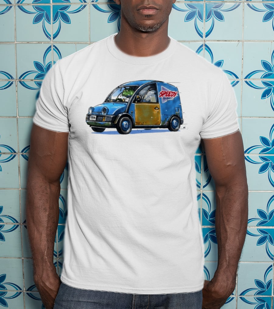 Speedy Couriers Alien Driver In Blue Hoon Van T-Shirt