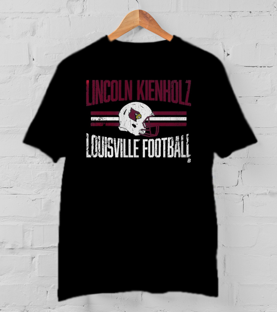 Lincoln Kienholz Louisville Football Cardinal Helmet Hero T-Shirt