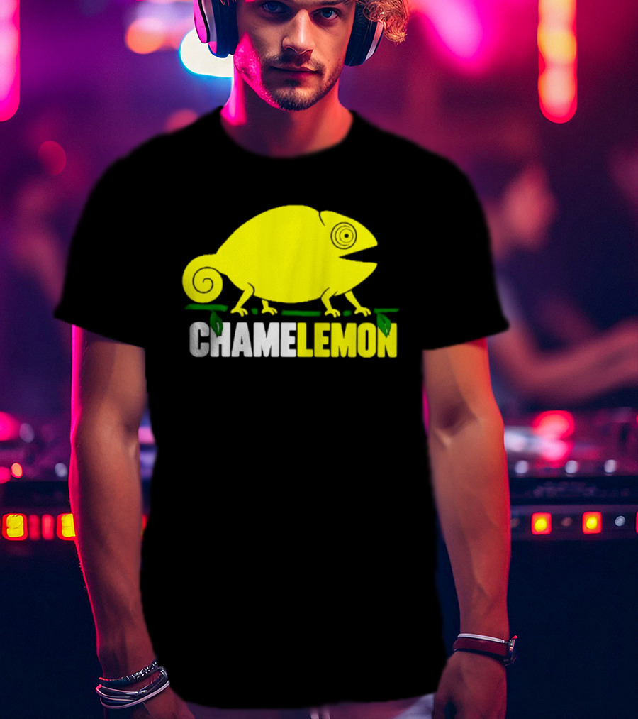 Chamelemon Chameleon Lemon Blend With Leaf Accent T-Shirt