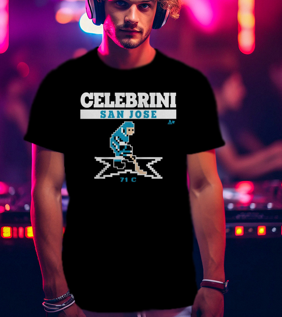 Celebrini San Jose Pixel Hockey 74 C T-Shirt