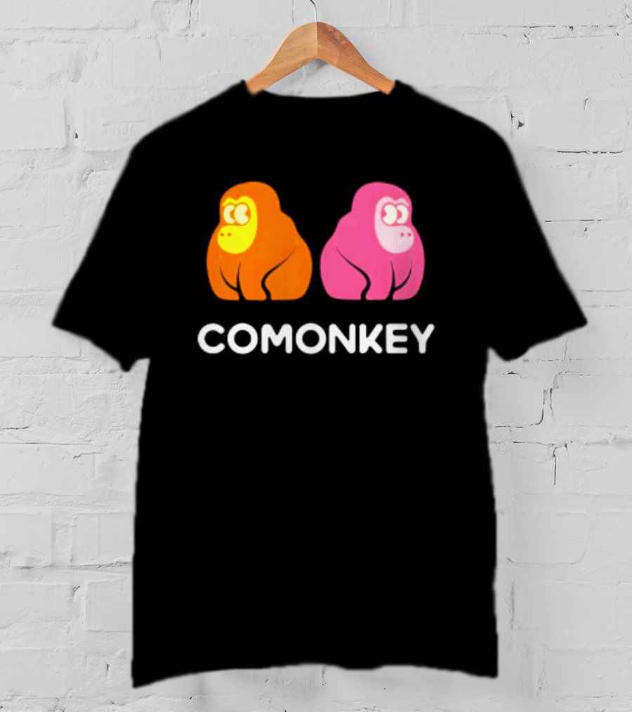Comonkey Orange Pink Gorilla Ape Minimalist T-Shirt