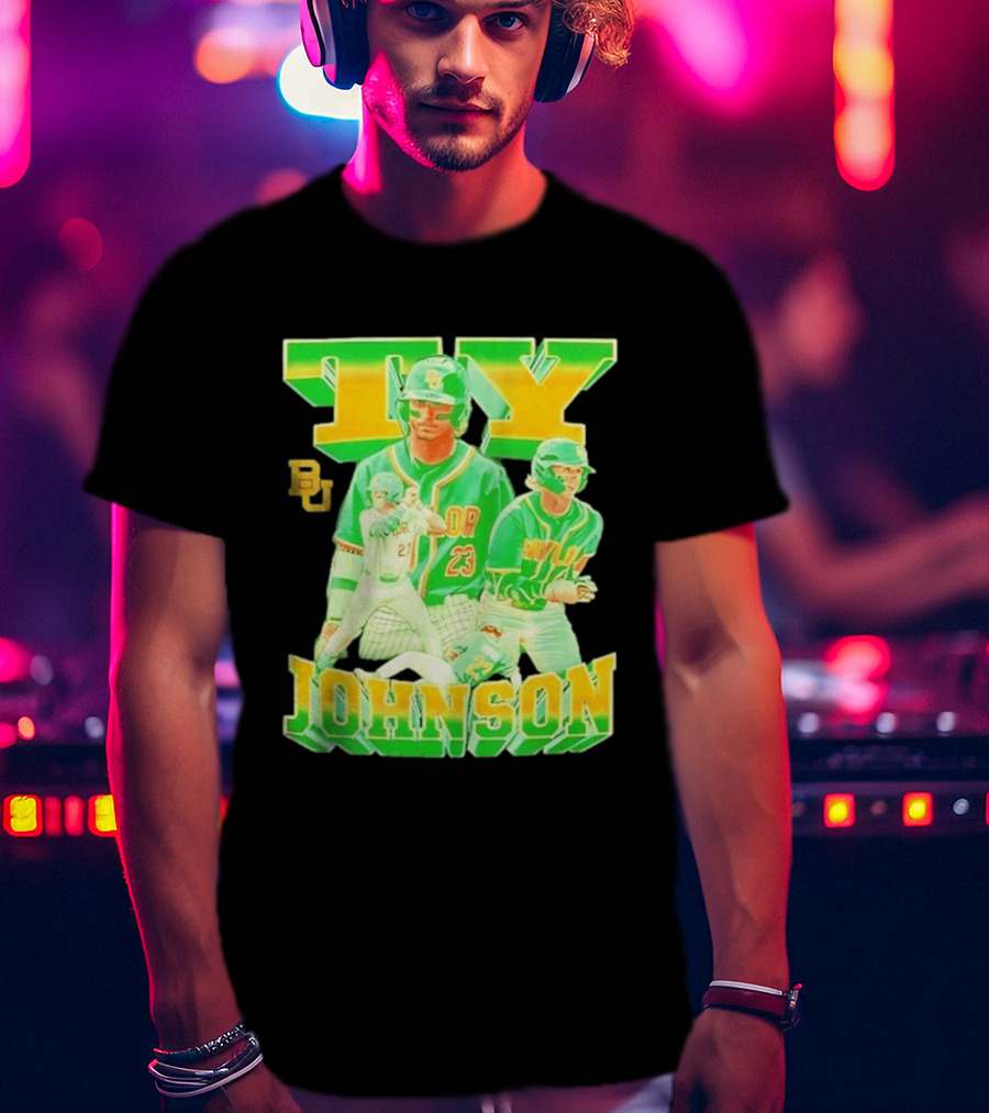 Ty Johnson Baylor Bears 23 NCAA Baseball BU T-Shirt