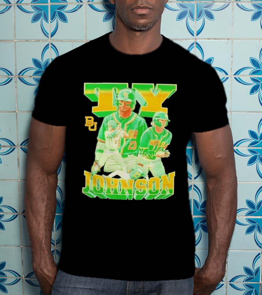 Ty Johnson Baylor Bears 23 NCAA Baseball BU T-Shirt