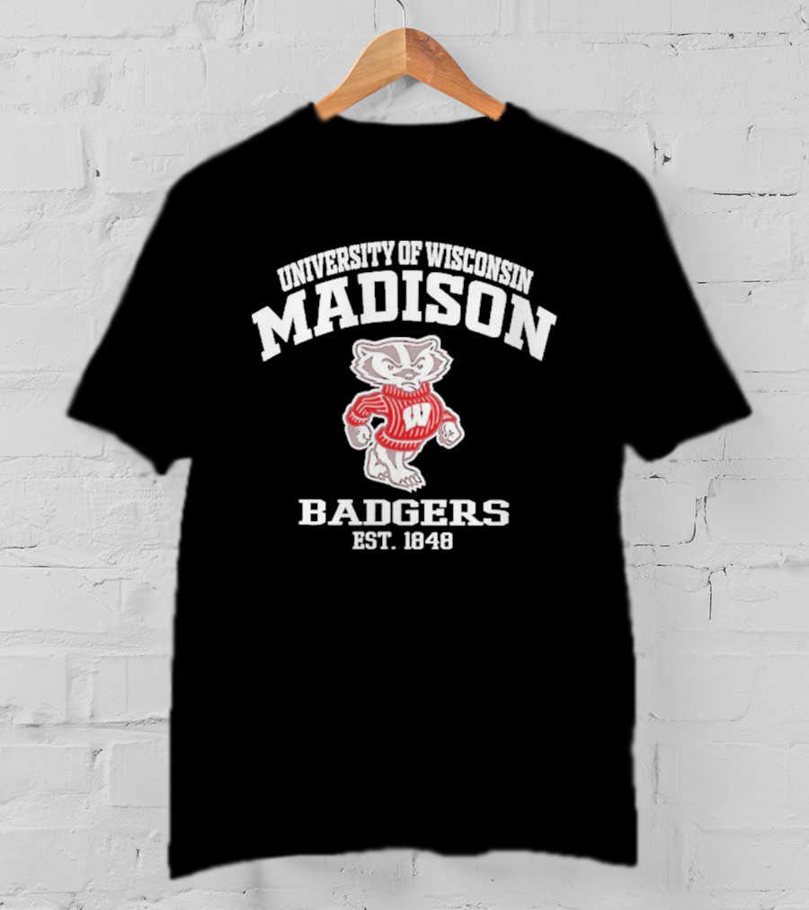 University Of Wisconsin Madison Badgers Est 1848 Vintage Bucky Badger Sweater T-Shirt