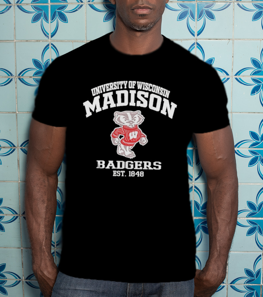 University Of Wisconsin Madison Badgers Est 1848 Vintage Bucky Badger Sweater T-Shirt