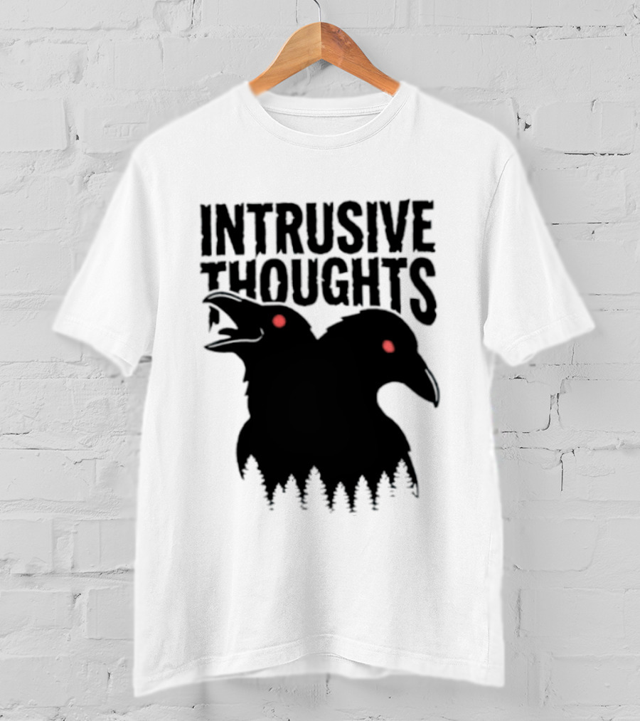 Intrusive Thoughts Raven Forest Mental Health Awareness T-Shirt