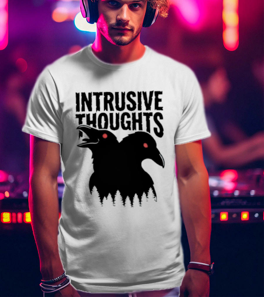 Intrusive Thoughts Raven Forest Mental Health Awareness T-Shirt