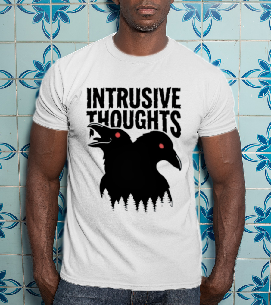 Intrusive Thoughts Raven Forest Mental Health Awareness T-Shirt