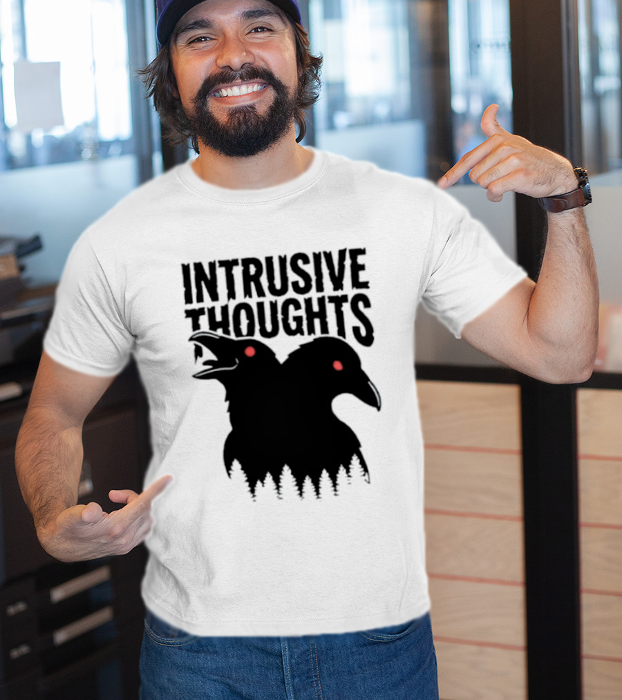 Intrusive Thoughts Raven Forest Mental Health Awareness T-Shirt
