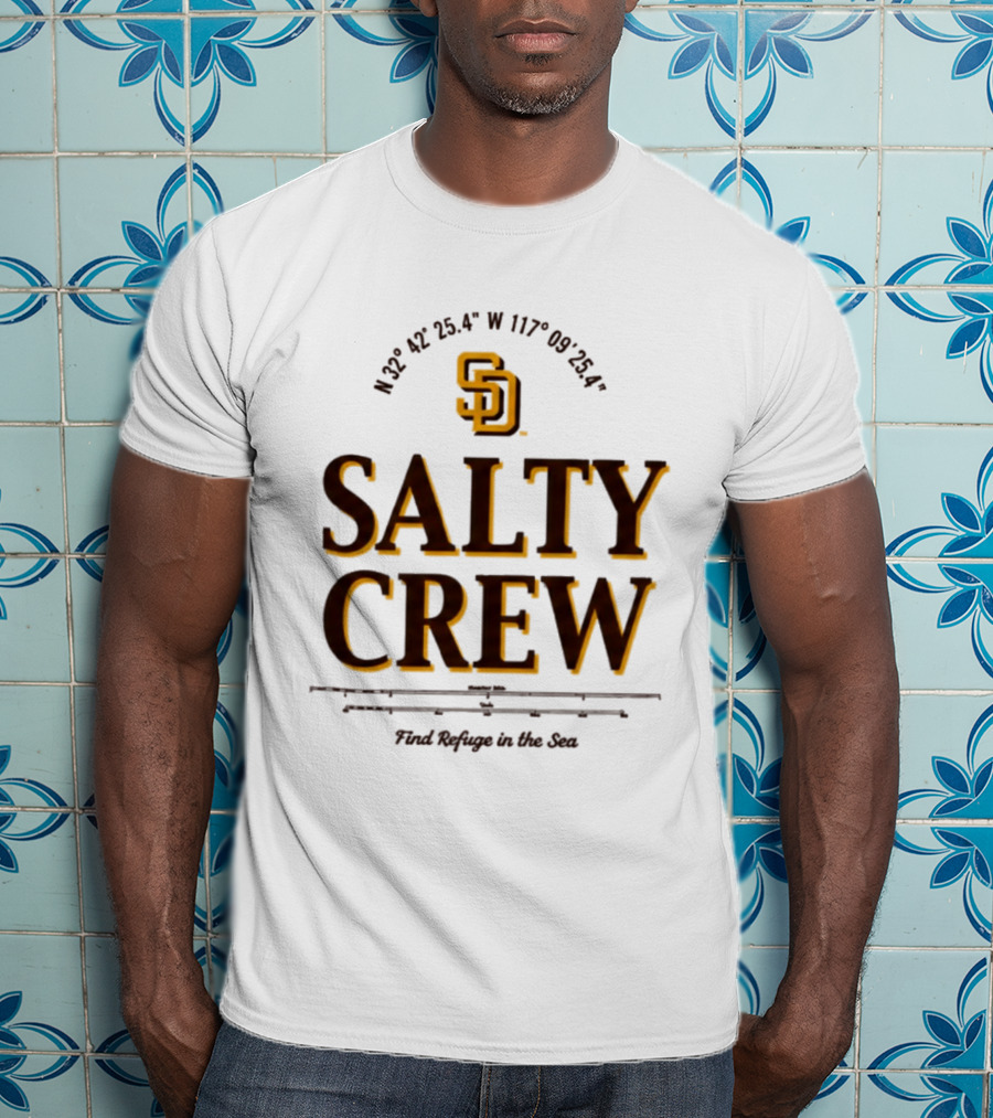 Padres Salty Crew Coordinates SD Find Refuge In The Sea T-Shirt