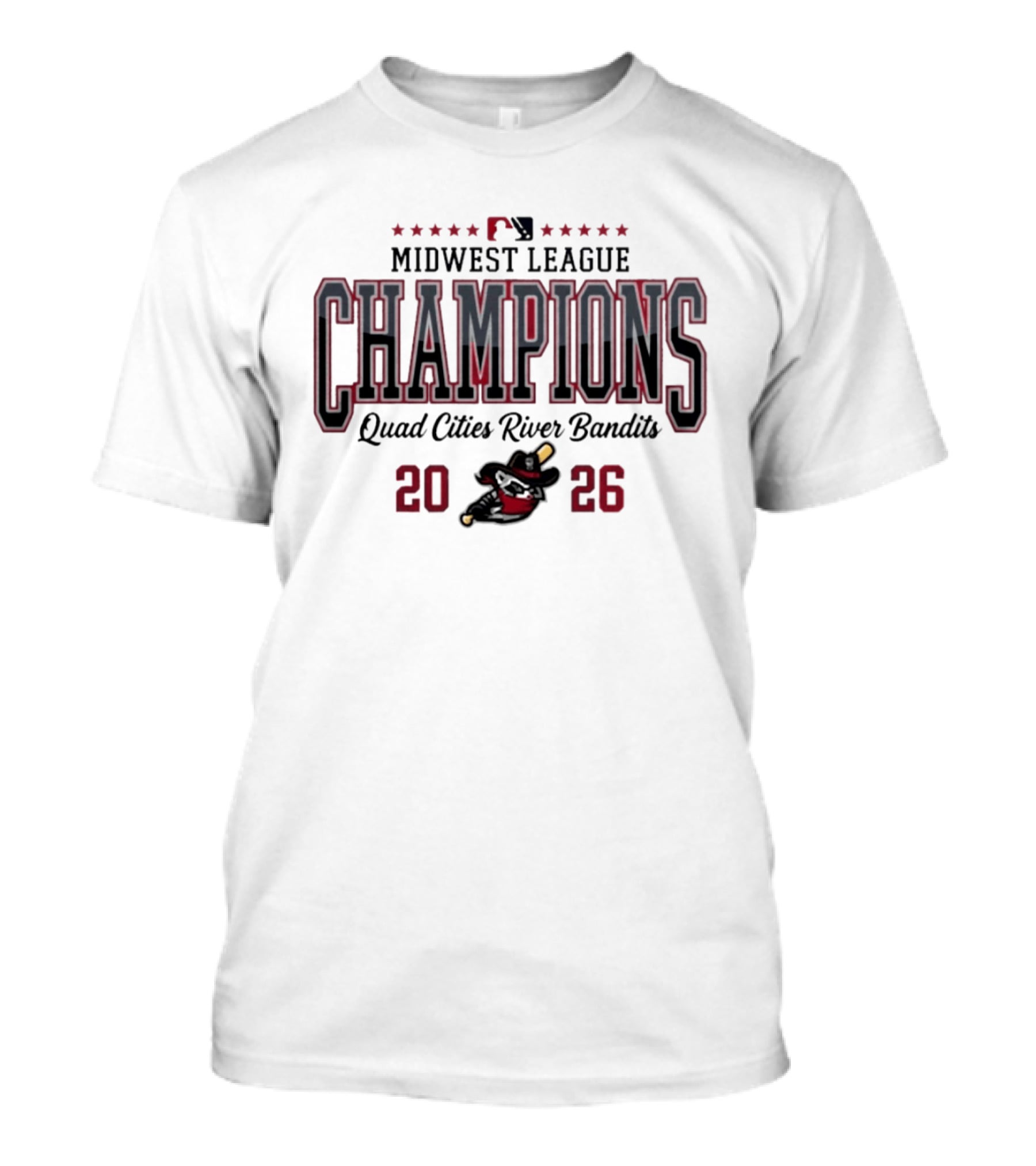 Midwest League Champions 2026 Quad Cities River Bandits T-Shirt