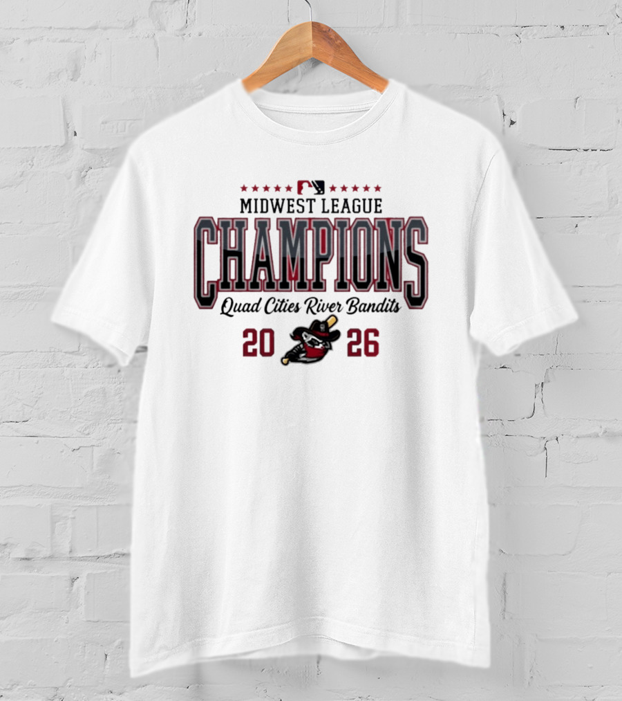 Midwest League Champions 2026 Quad Cities River Bandits T-Shirt