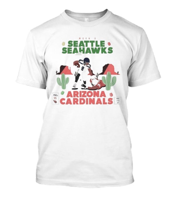 Seattle Seahawks Vs Arizona Cardinals Football Rivalry Desert Showdown T-Shirt