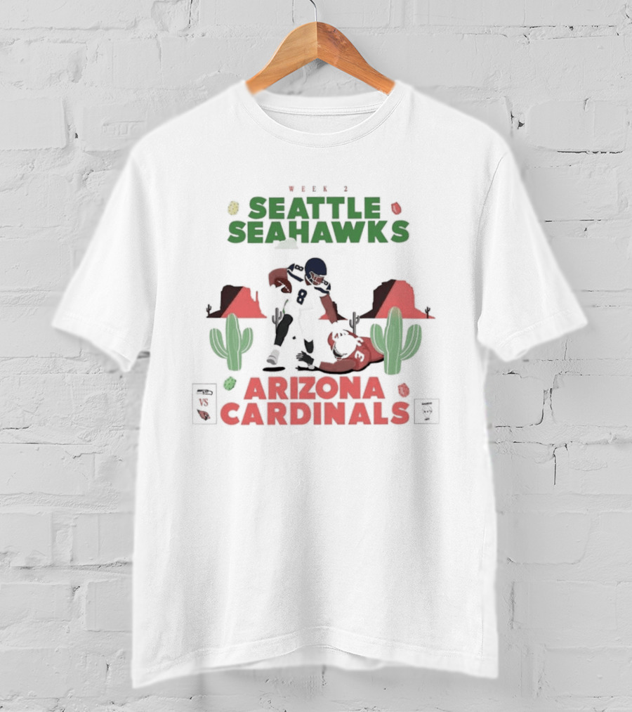 Seattle Seahawks Vs Arizona Cardinals Football Rivalry Desert Showdown T-Shirt