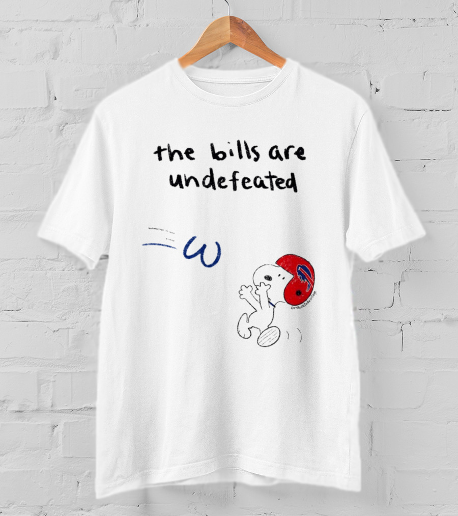 Snoopy Football Red Helmet The Bills Are Undefeated T-Shirt