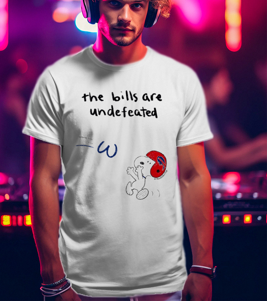 Snoopy Football Red Helmet The Bills Are Undefeated T-Shirt
