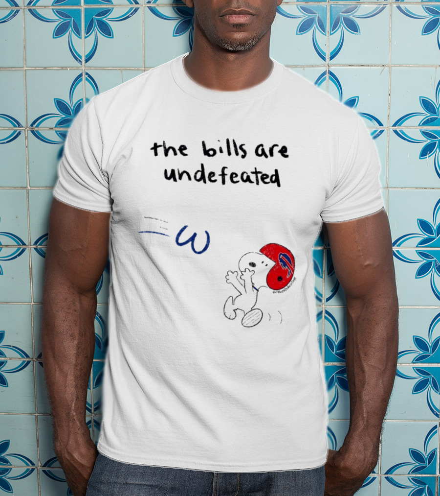 Snoopy Football Red Helmet The Bills Are Undefeated T-Shirt