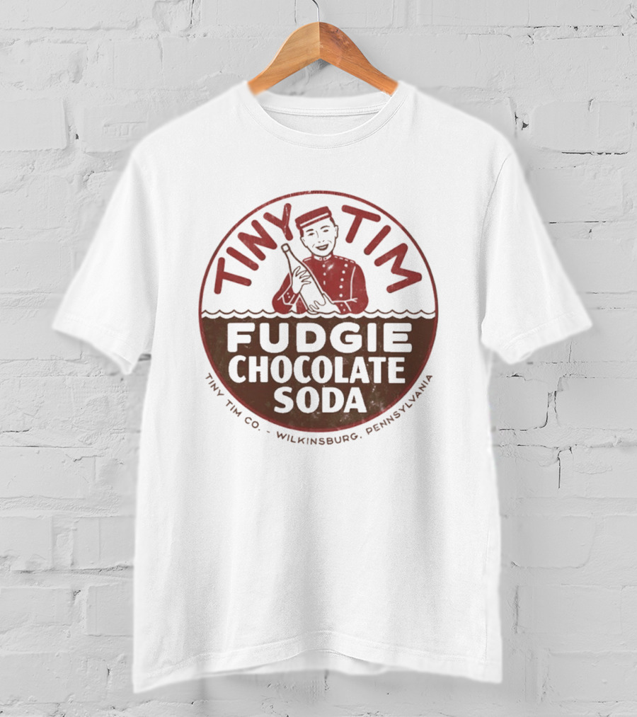 Tiny Tim Fudgie Chocolate Soda Wilkinsburg Pennsylvania Retro Beverage Branding T-Shirt
