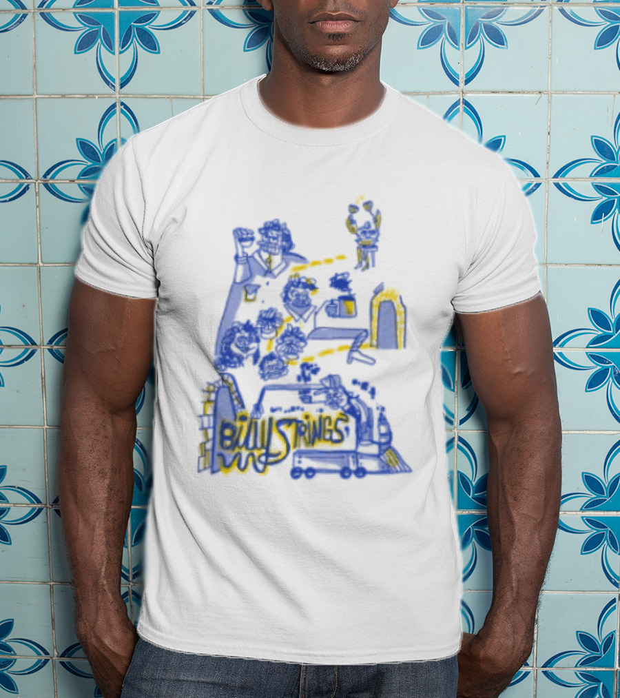 Billy Strings Store Train With Dates Jason Look Blue And Yellow T-Shirt
