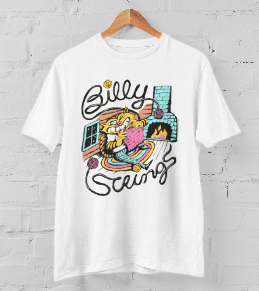 Billy Strings Store Yarn Ladies Nathan Hardyman Cat Knitting By Fireplace T-Shirt