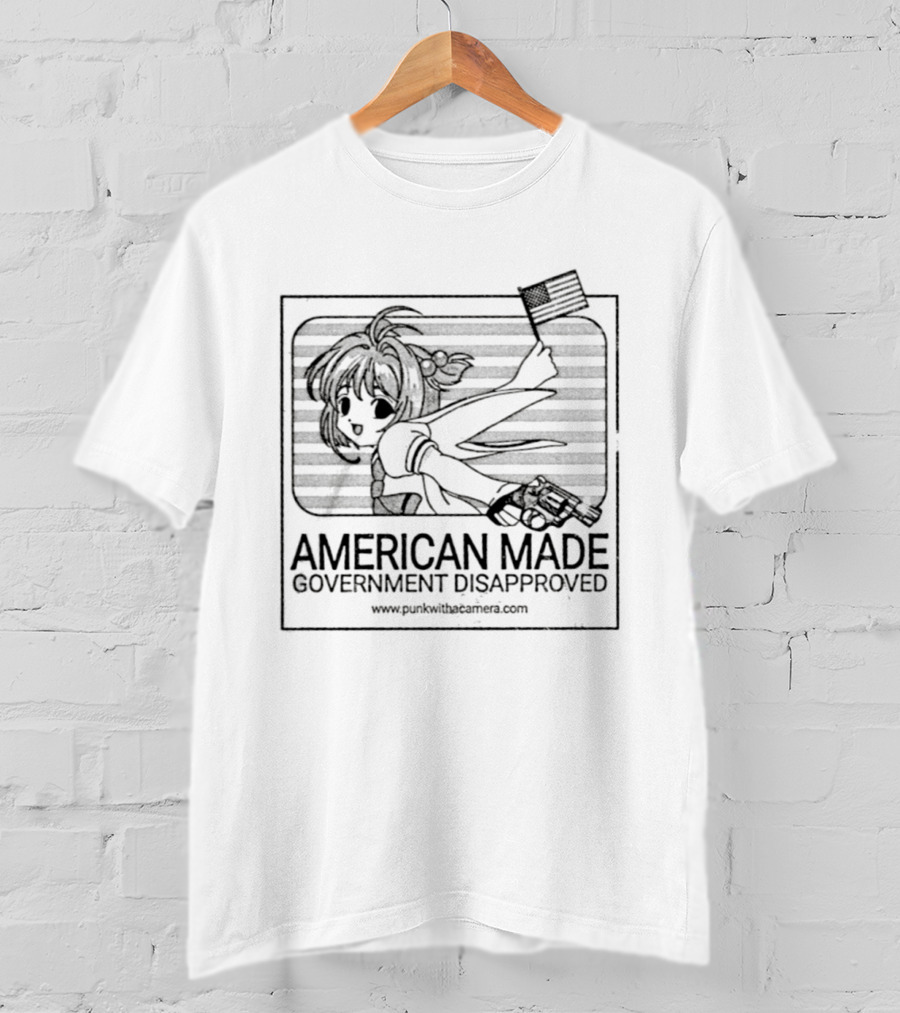 Cardcaptor Sakura American Made Government Disapproved Pistol Flag T-Shirt