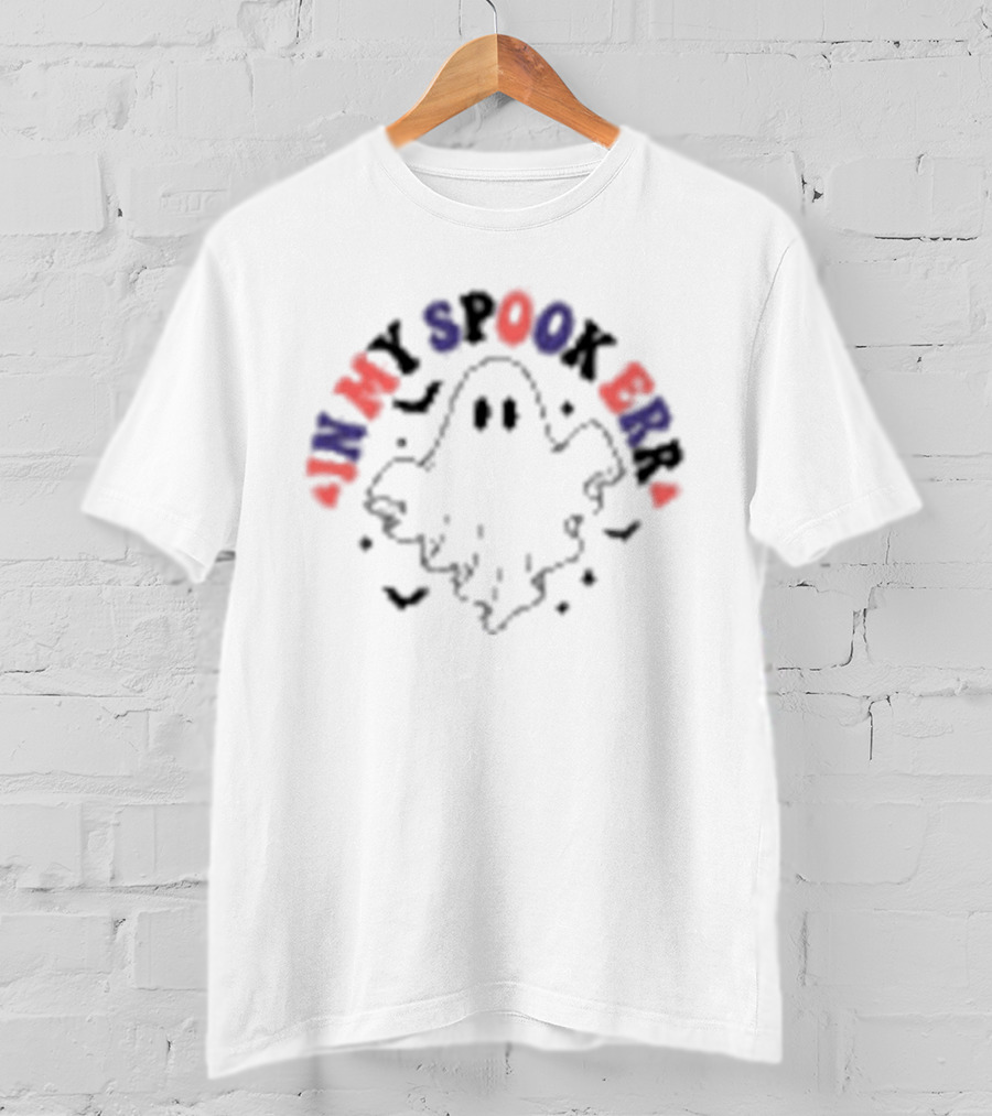 Ghost In My Spooky Era Halloween Ghost Icon Black Red Blue T-Shirt