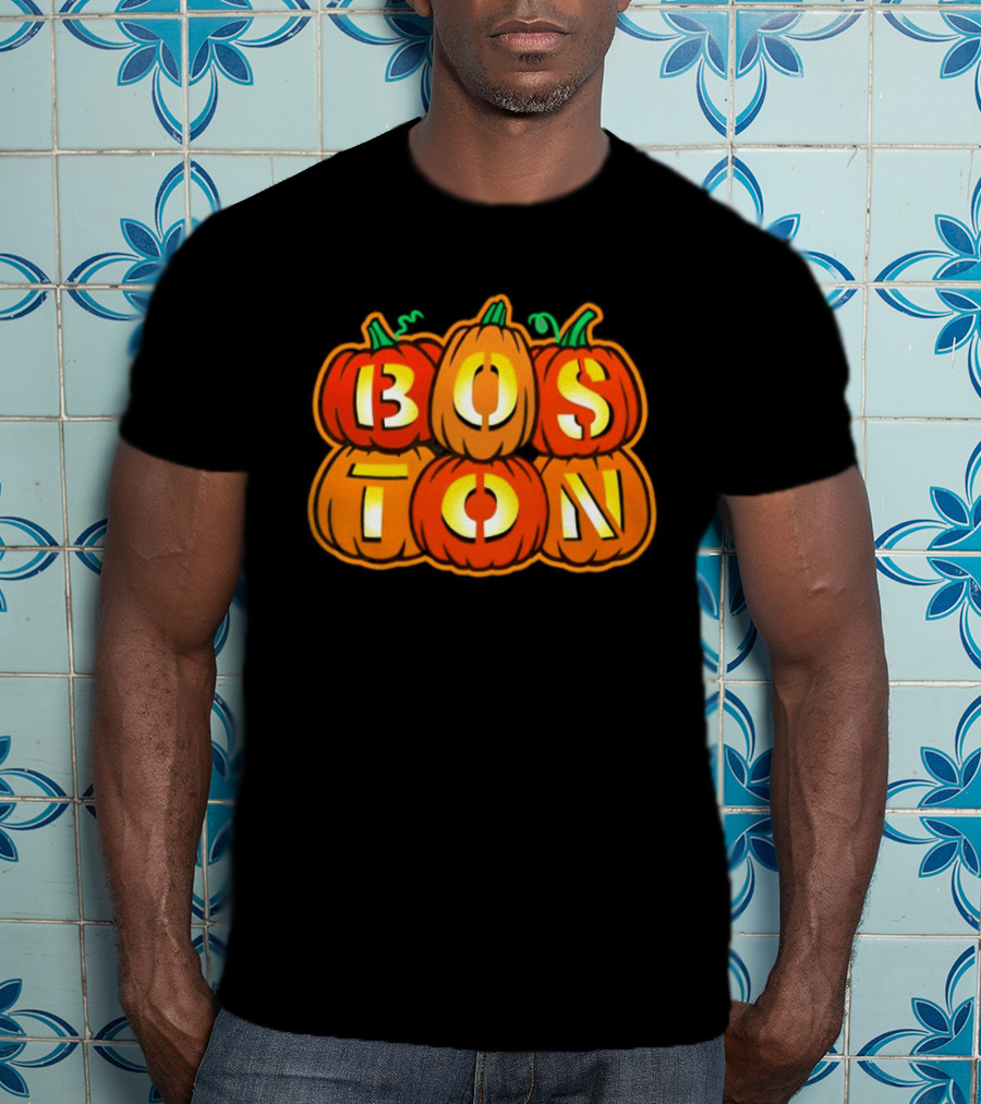 Boston Jack O' Lanterns Halloween Pumpkin Stack T-Shirt