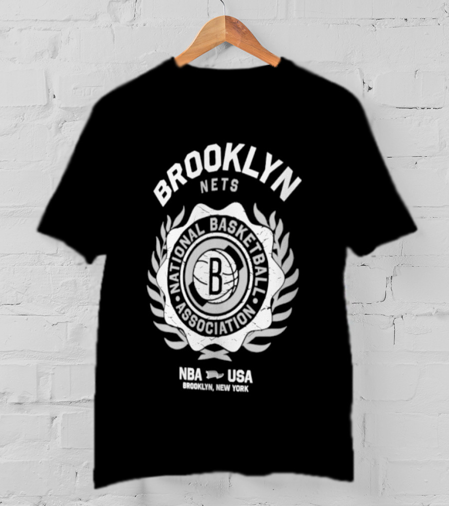 Brooklyn Nets NBA National Basketball Association USA Crest 2026 Collection T-Shirt